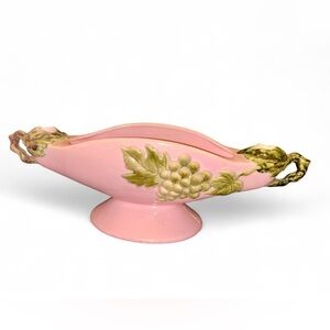 Vintage Hull Tokay Console Bowl w/ Candle Holder Grape Leaf Motif PERFECT!!